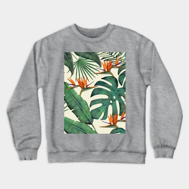 Tropical Forest Pattern Crewneck Sweatshirt by okpinsArtDesign